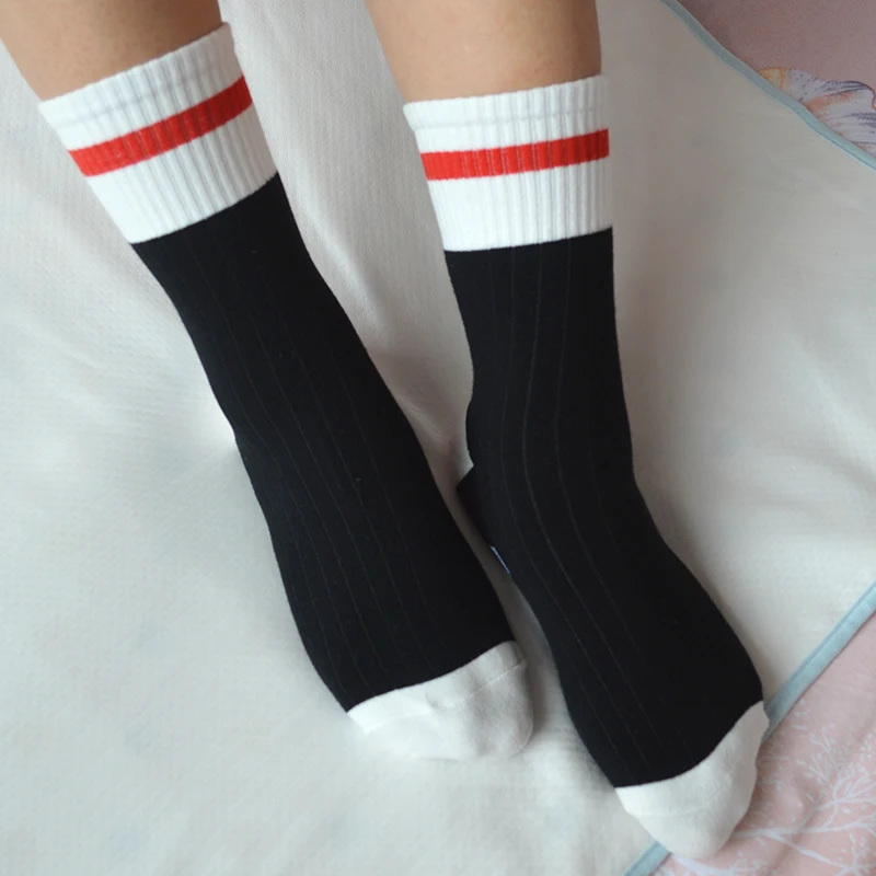 1 пара модных хлопковых женских компрессионных забавных носков с буквенным