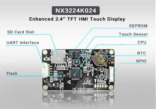 Nextion Enhanced NX3224K024-Generic 2,4 ''HMI с 16 Мб флэш-памяти/1024 байт EEPROM/большой ram сенсорный дисплей
