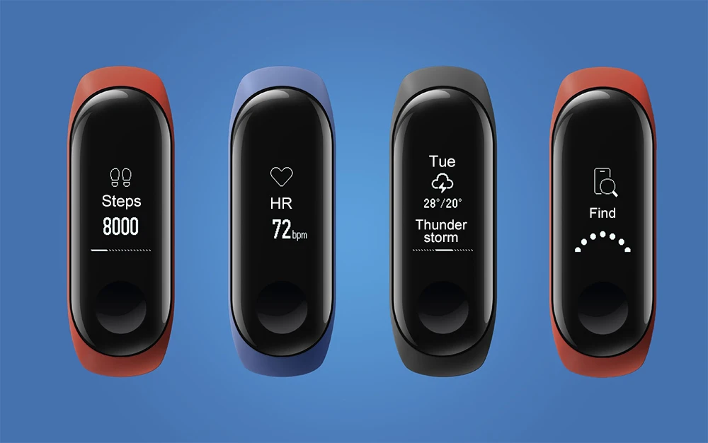 Xiaomi mi группа 3 Смарт Браслет фитнес Группа большой сердечного ритма в