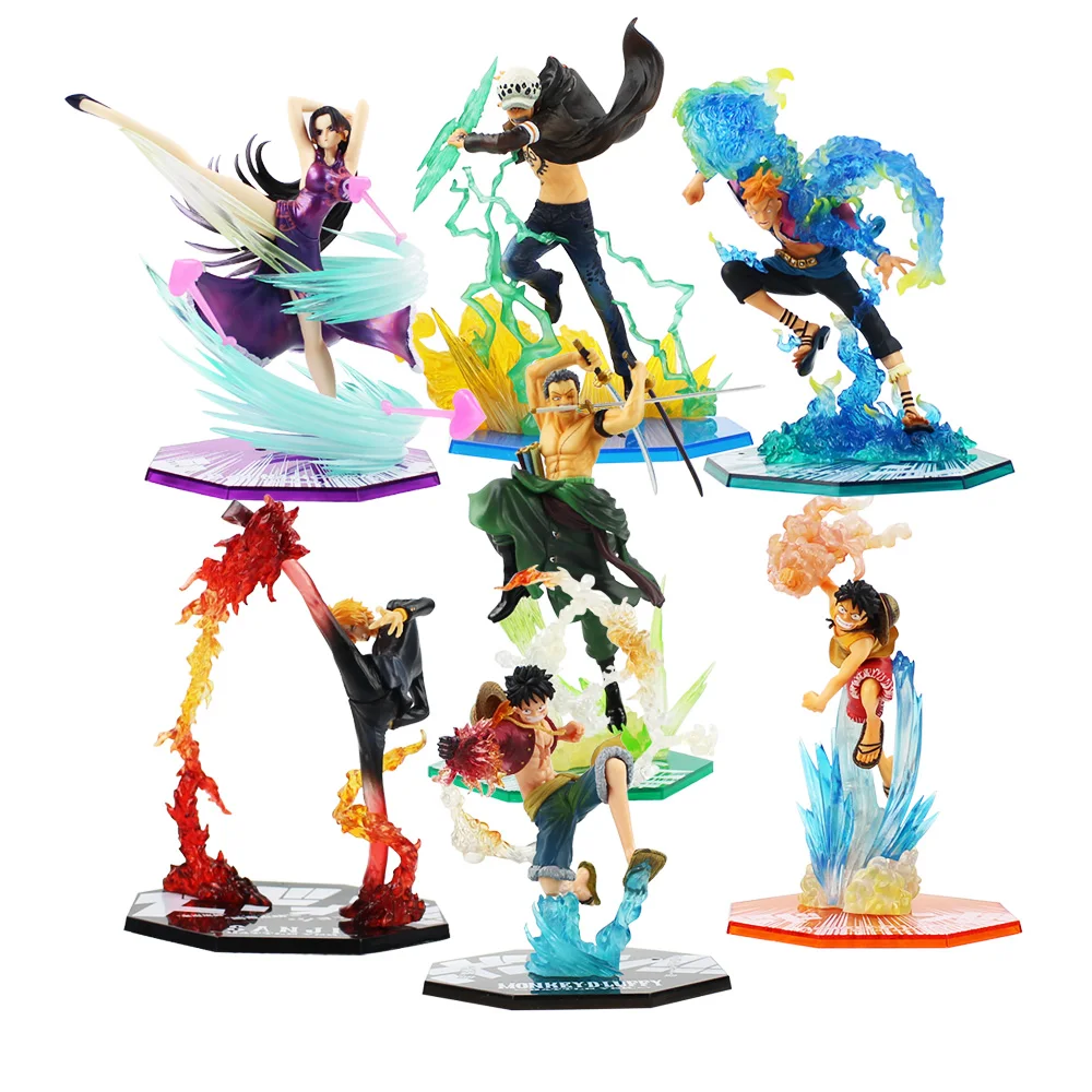 

Аниме Фигурки игрушки Luffy Sanji Boa Marco Law Roronoa Zoro ПВХ экшн-фигурки Battle Ver. Коллекционные модели игрушек с коробкой