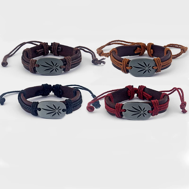 4 шт Смешанные Цвета Горшок Лист травы листьев подвеска амулет браслет