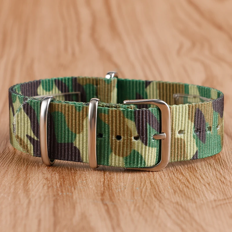 Ремешок Камуфляжный из нейлоновой ткани для мужских и часов сменный спортивный