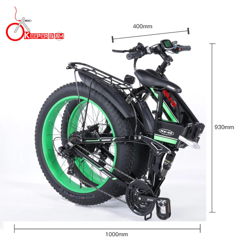 K& J-Green 1000 мощность 48V12. 8AH Снежный велосипед масляный тормоз Алюминиевая Рама складной Электрический горный велосипед электрический велосипед