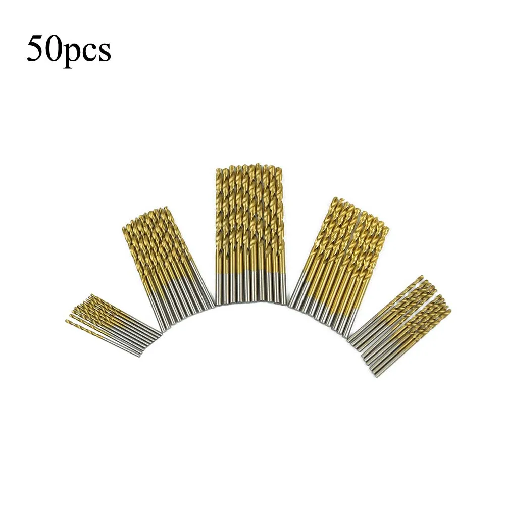 50PCS 20 шт./50 шт. мини набор сверл HSS титановый металлический сверло Набор инструментов комбинация для железа пластмассы Perspex Деревообработка - Цвет: 50PCS