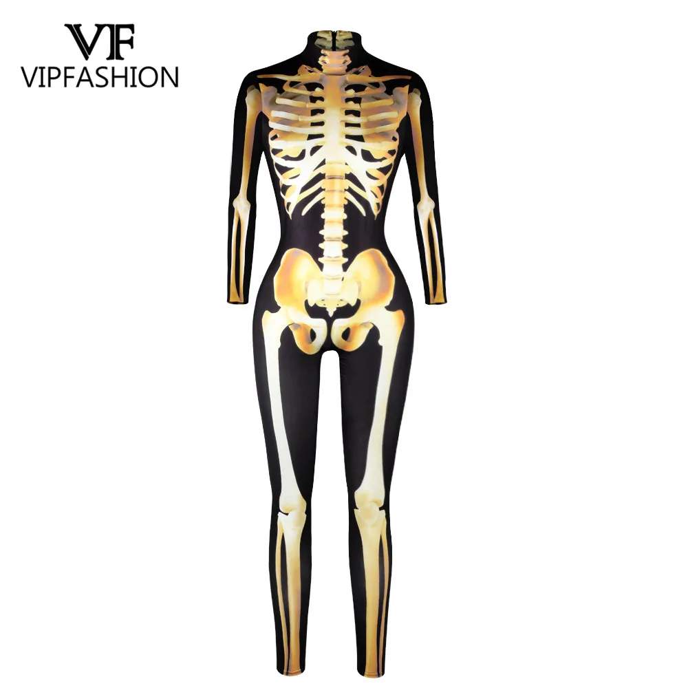 VIP новые модные кладбище косплей на Хеллоуин костюм для женщин 3D &quotскелетная&quot