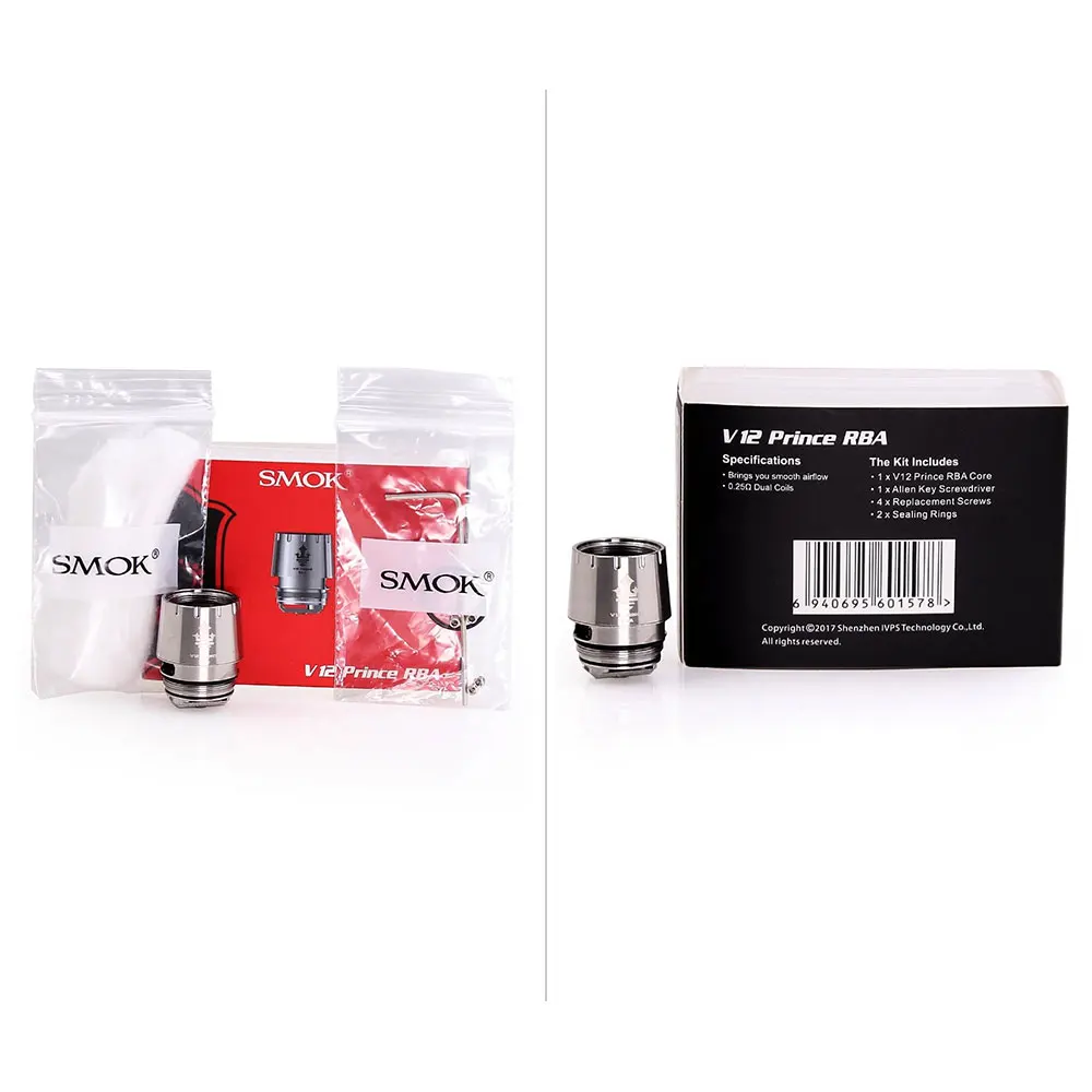 Оригинальная катушка SMOK TFV12 PRINCE RBA сопротивление 0 25 Ом предназначена для Prince Tank DIY