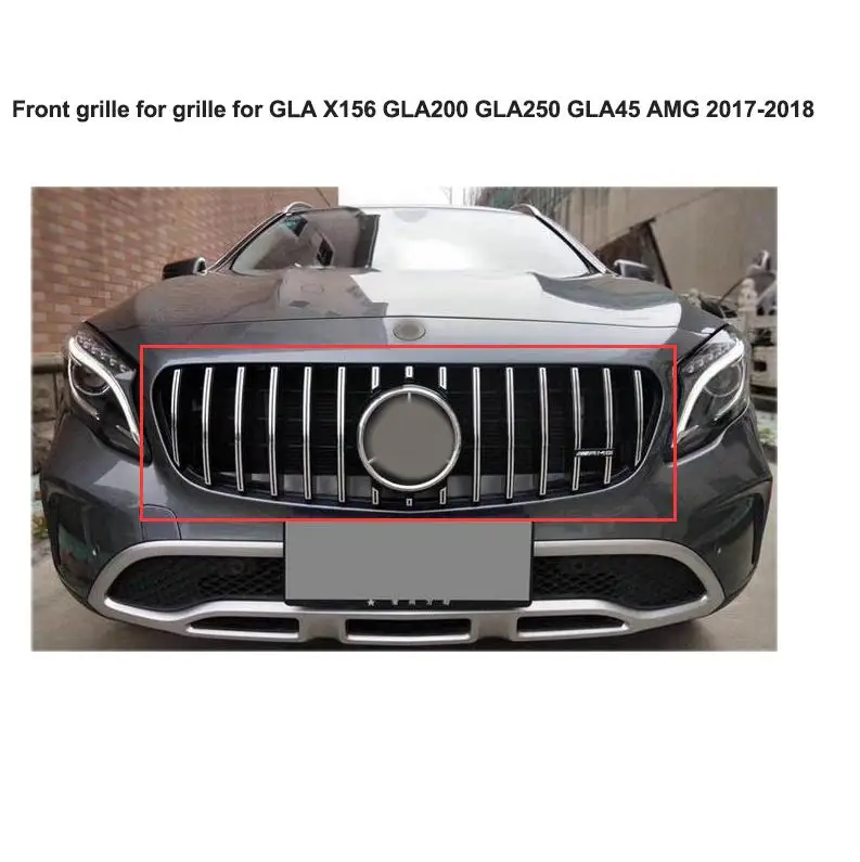 Передняя решетка бампера для Benz GLA X156 GLA200 GLA250 GLA45 AMG 2017 2019 GT R Panamericana пластиковое