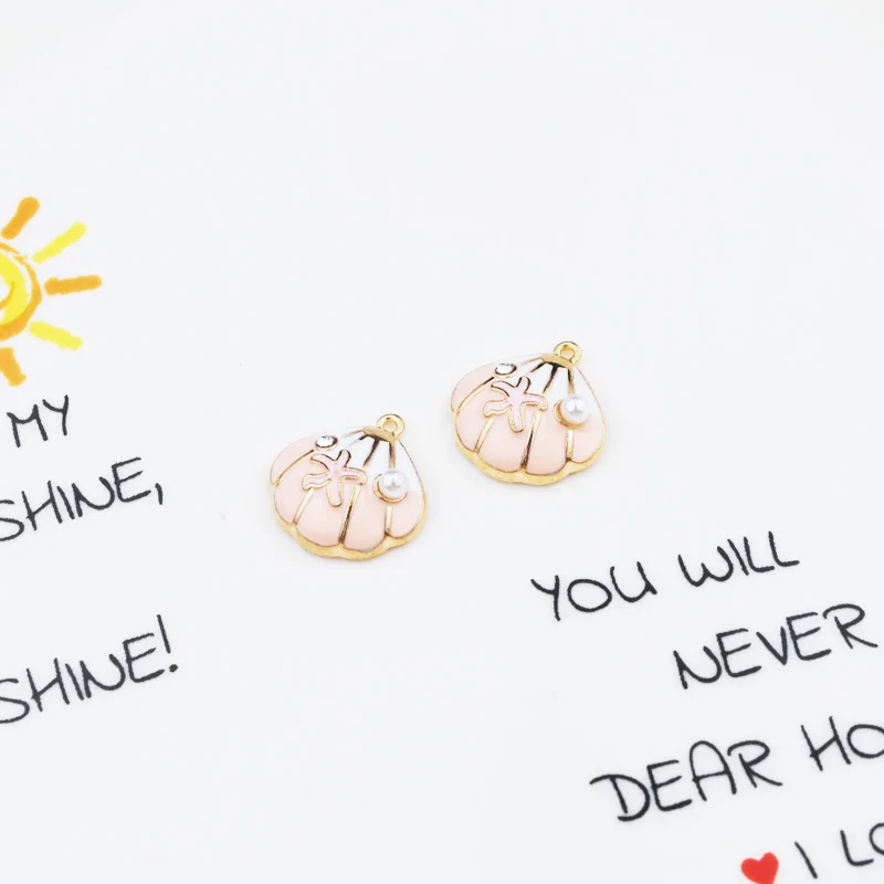 10 шт./лот эмалированная оболочка очарование для женщин изготовление браслета