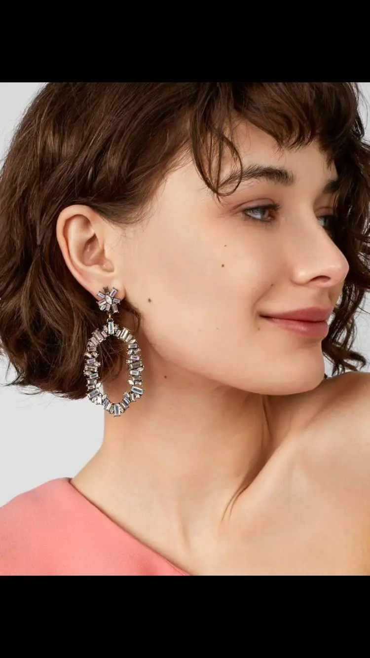 AD-ES30890/tracysger/прозрачное стекло хрустальные серьги с цветочком