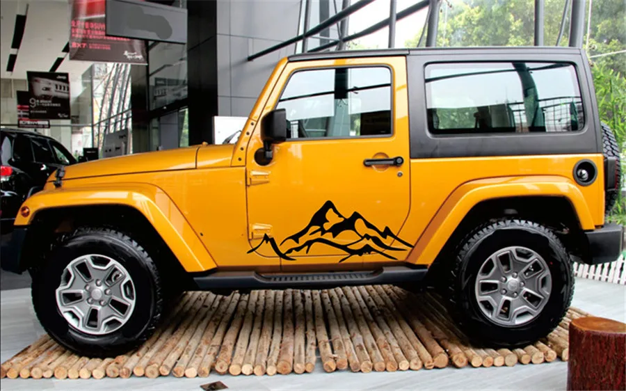 2X горный Графический автомобиль крыло боковая наклейка для Jeep Wrangler Rubicon Sahara KU