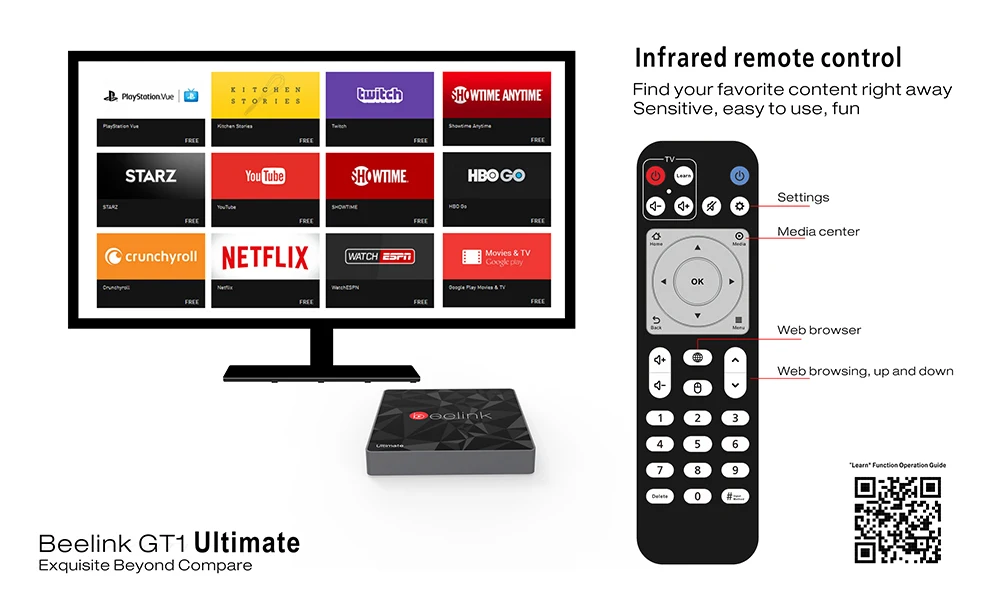 Хит! Beelink GT1-A/GT1 Ultimate Android 7,1 ТВ приставка Amlogic S912 Восьмиядерный 3 ГБ+ 32 ГБ Bluetooth 4,0 FHD 4K телеприставка медиаплеер