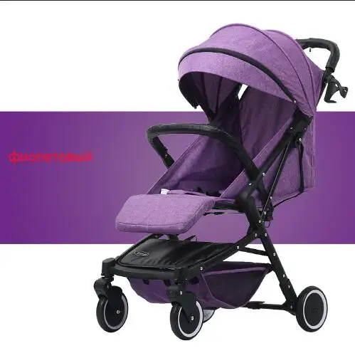 purple Портативная легкая складная детская коляска для детей, Ультралегкая детская коляска, 2 в 1, может сидеть и лежать, детская коляска - Цвет: purple