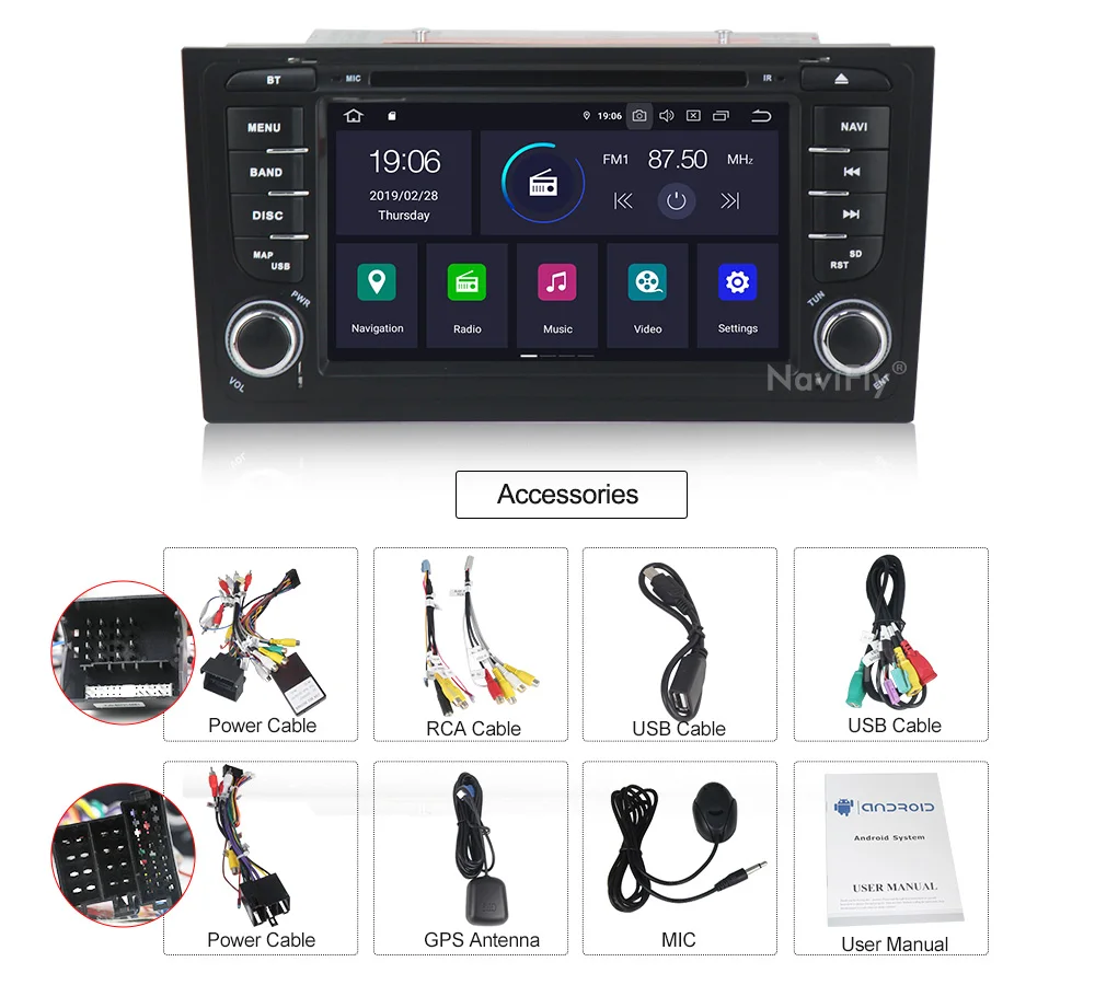 NaviFly PX30 ips экран DSP чистый Android9.0 Автомобильный мультимедийный gps навигатор для Audi/A6/S6/RS6 поддержка RDS IPOD 4G wifi