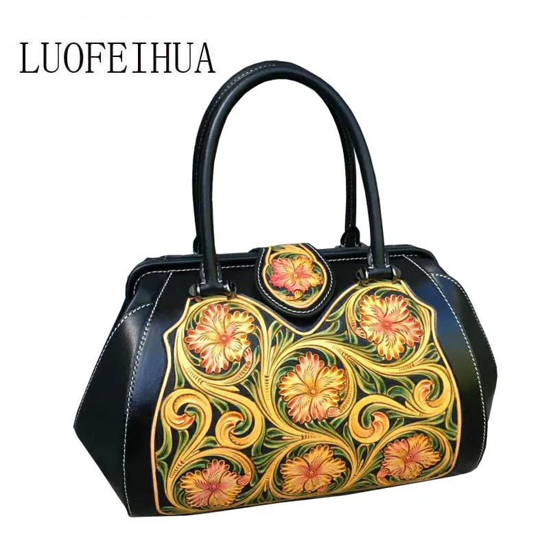 LUOFEIHUA 2019 Новая высококачественная кожаная тисненая сумка через плечо с