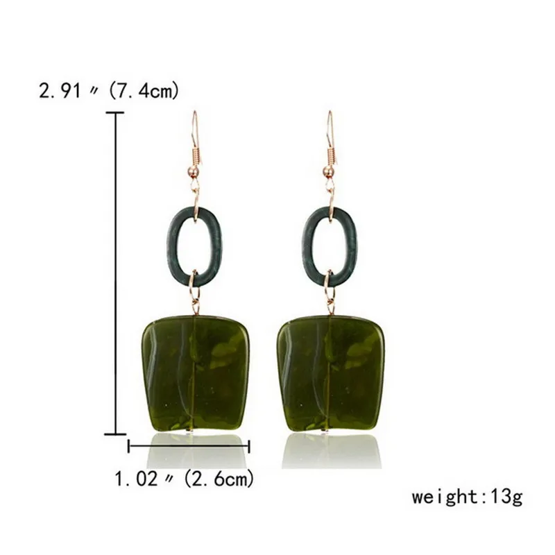 HUISTORY Earrings Fashion Jewelry Cute Statement Acrylic Fruit Color For Women Party Gift | Украшения и аксессуары
