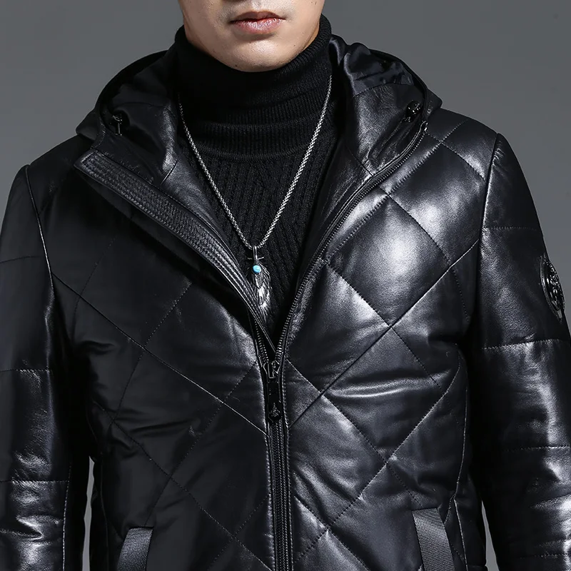 Новое поступление 2017 зимняя высококачественная мужская куртка Batmo из овчины и