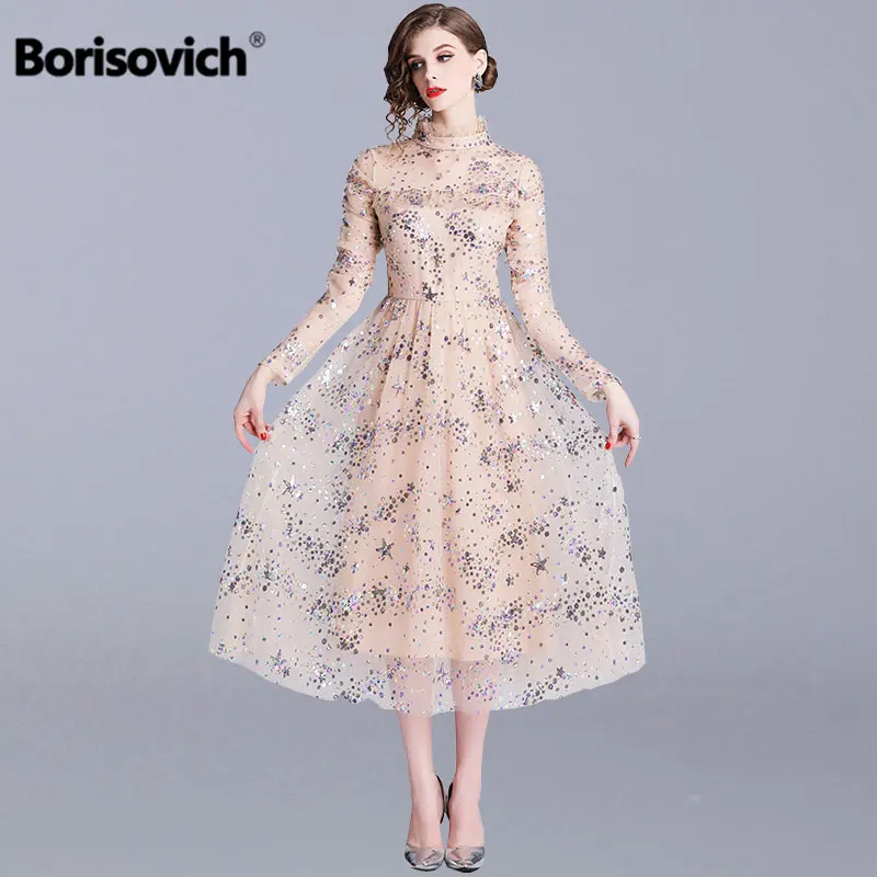 Женское длинное платье-трапеция Borisovich элегантное вечернее платье в английском