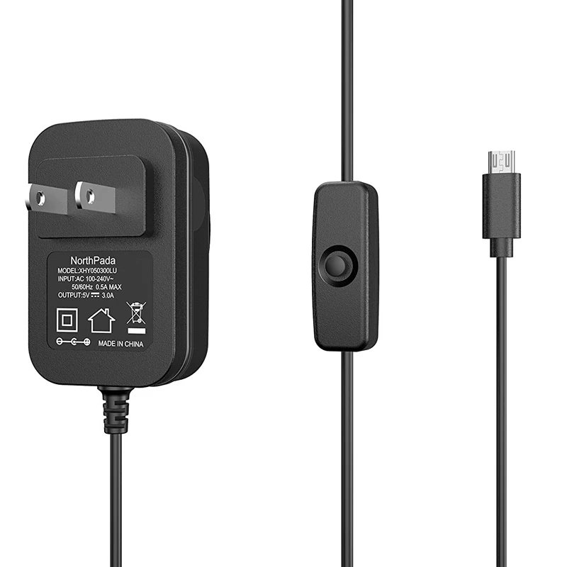 

5 В 3 а зарядное устройство адаптер переменного тока микро USB кабель с выключателем питания для Raspberry Pi 3 banana pi pro Модель B + Plus