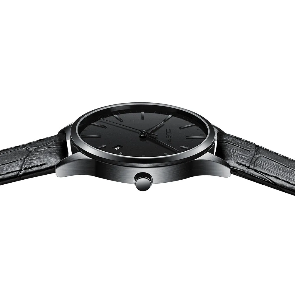 Мужские часы horloges модные спортивные из нержавеющей стали с кожаным ремешком