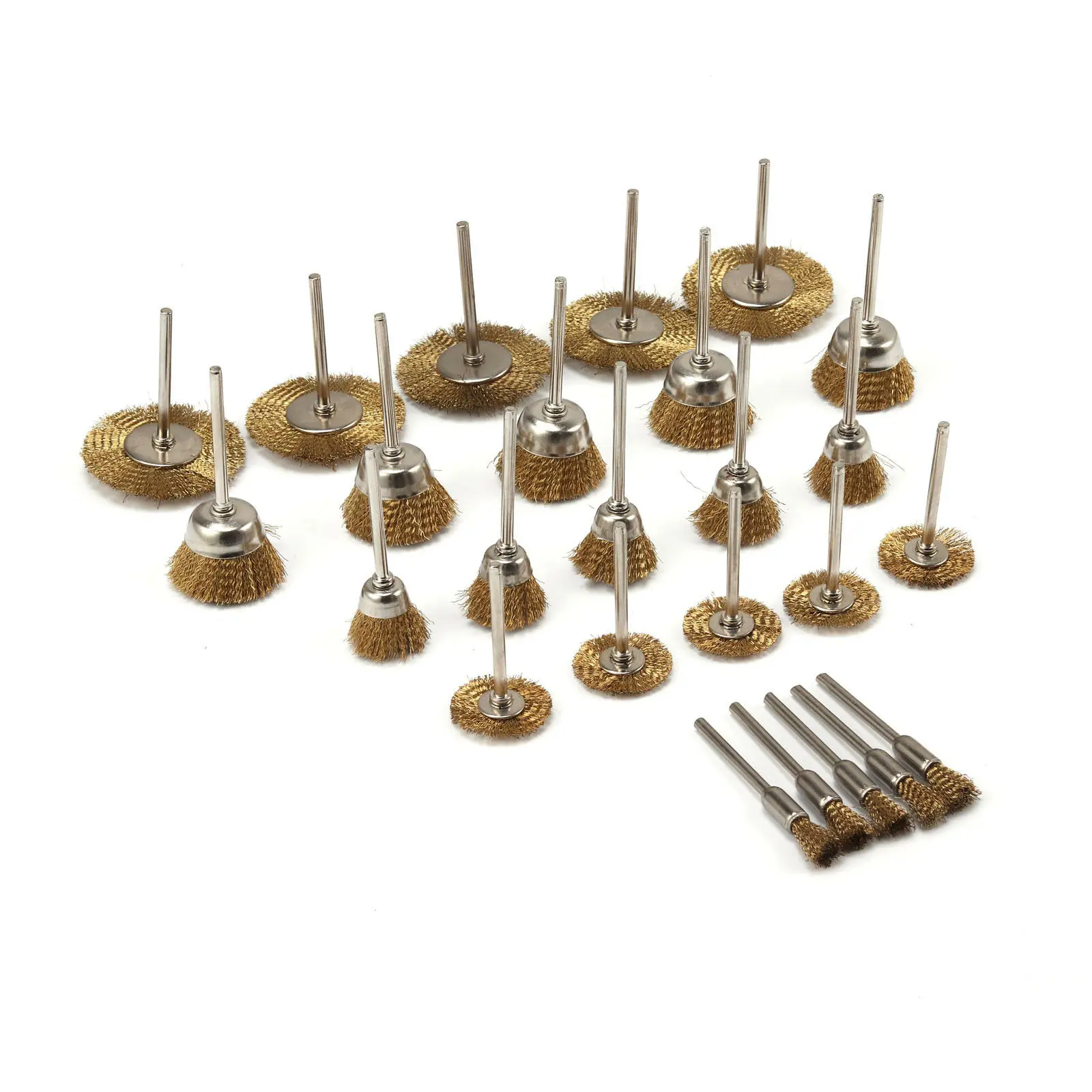 25 шт./компл. латунь круговая из стальной проволоки щетка для полировки комплект