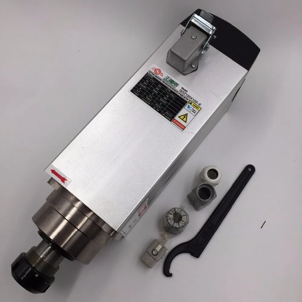

Woodworking Router Spindle Motor 6KW ER32 Air-cooling 220V 380V 3.21Nm 18000rpm High Speed Electric Spindle