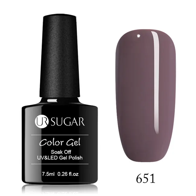 651 Ur Sugar 7,5 мл серый кофе серия Гель-лак УФ Цвет Vernis Полупостоянный гель Гибридный лак Маникюр праймер верхнее покрытие дизайн ногтей - Цвет: 651