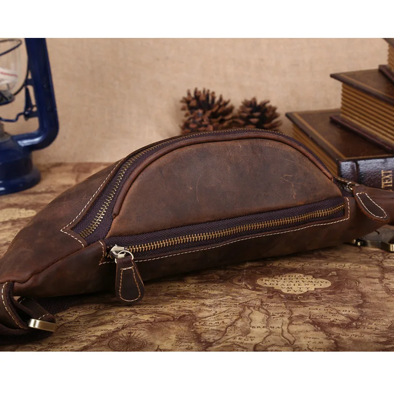 Tiding прочная Кожаная поясная сумка военная из воловьей кожи коричневая 3021 | Багаж