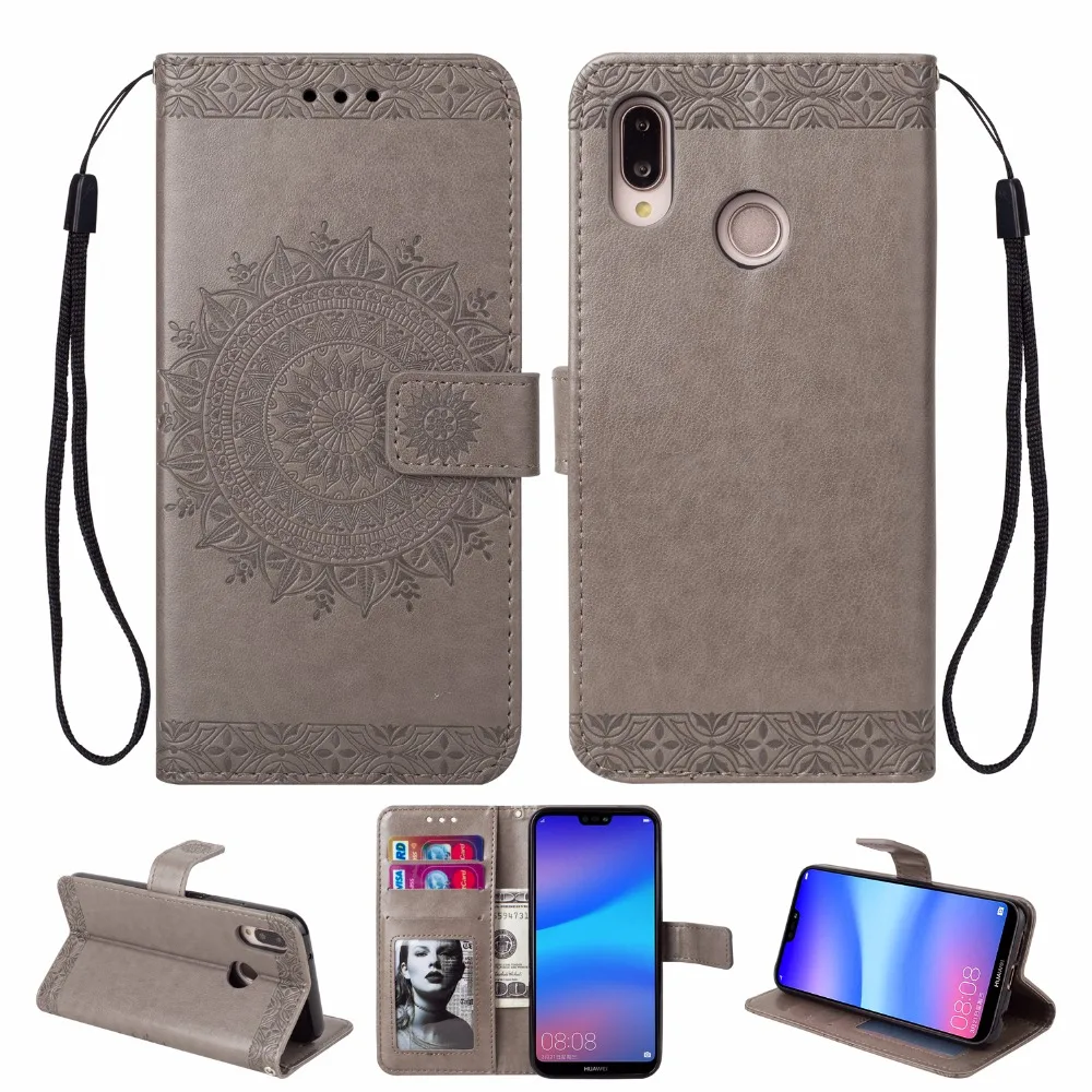 Мобильный телефон Coque Футляр чехол для huawei P20 Lite P20Lite с мягким силиконовым высоким качеством тотемный принт из искусственной кожи флип-кошелек