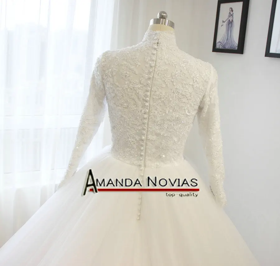 Женское Свадебное Платье Amanda Novias мусульманское бальное платье с высоким