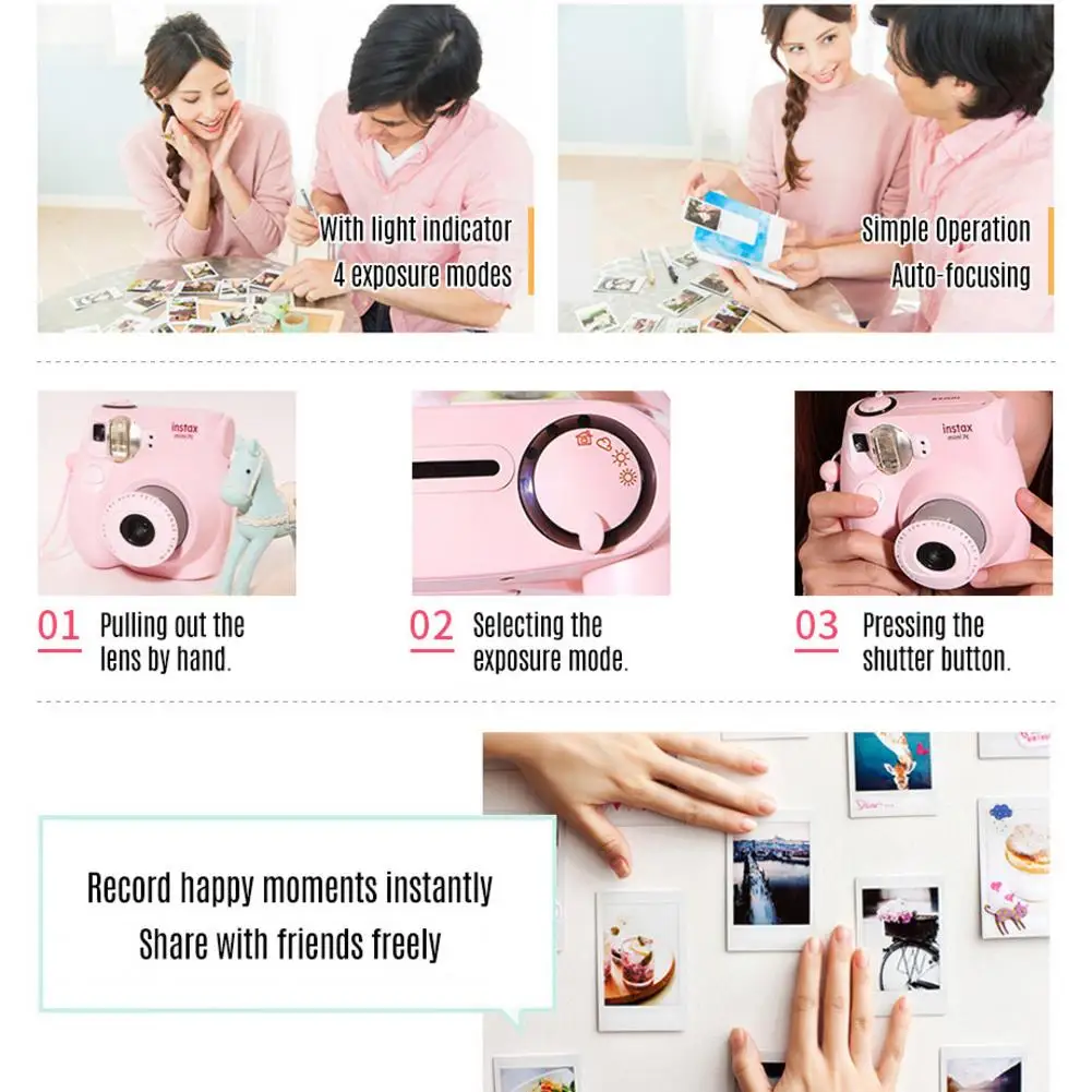 Мини-камера Fujifilm Instax Mini7c Mini9 пленка 3 дюйма фотобумага просто нажмите кнопку