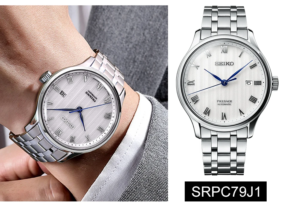 Оригинальные SEIKO часы Presage автоматические механические часы 3 бар Водонепроницаемость SRPC83J1 SRPC79J1 SRPC81J1 глобальная гарантия