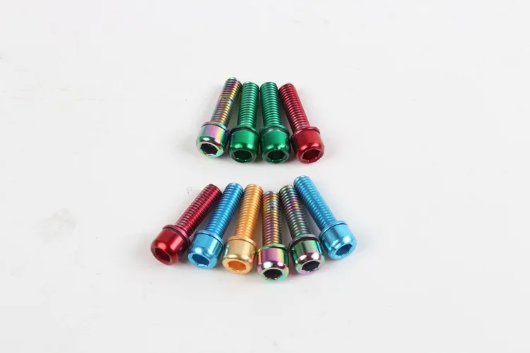 Велосипедный шток винт m5x18mm Титановый стальной сплав антикоррозийный болт для гарнитуры с шайбой на руль