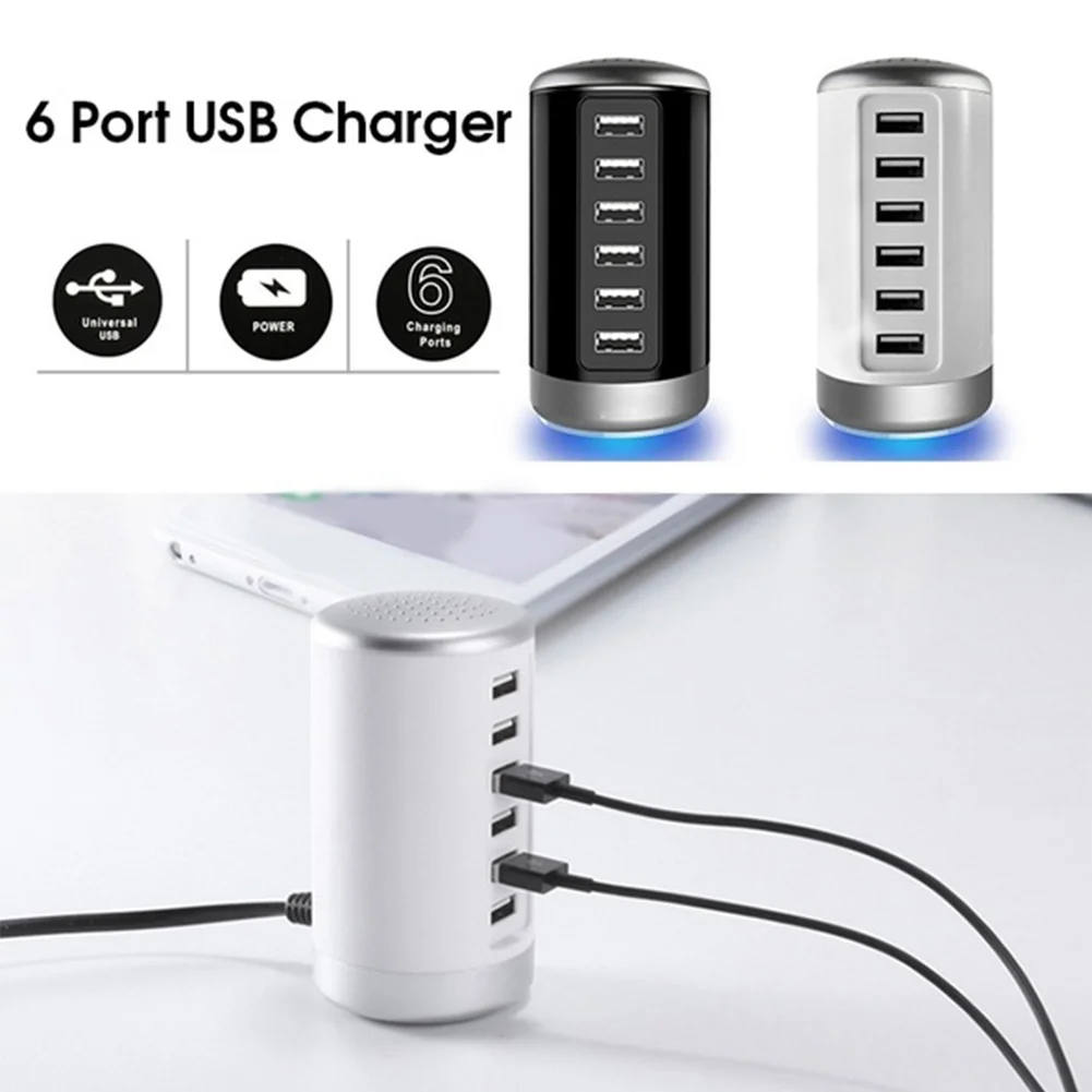 Зарядная Станция путешествия 6 Порты смартфон планшеты Smart идентификации Desktop