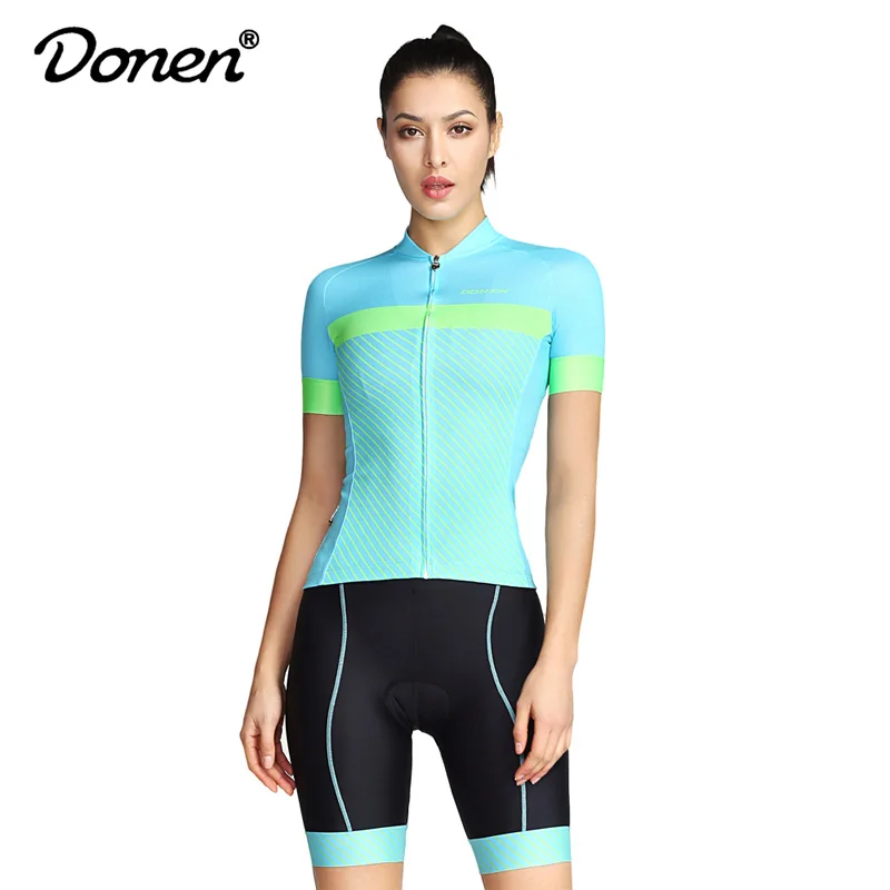 cycling set DONEN, новинка, для велоспорта, женский, розовый, короткий рукав, Джерси, нагрудник, шорты, для езды на велосипеде, гоночная команда, дорожный, байкер, для велоспорта, спортивный костюм/комплект - Цвет: cycling set