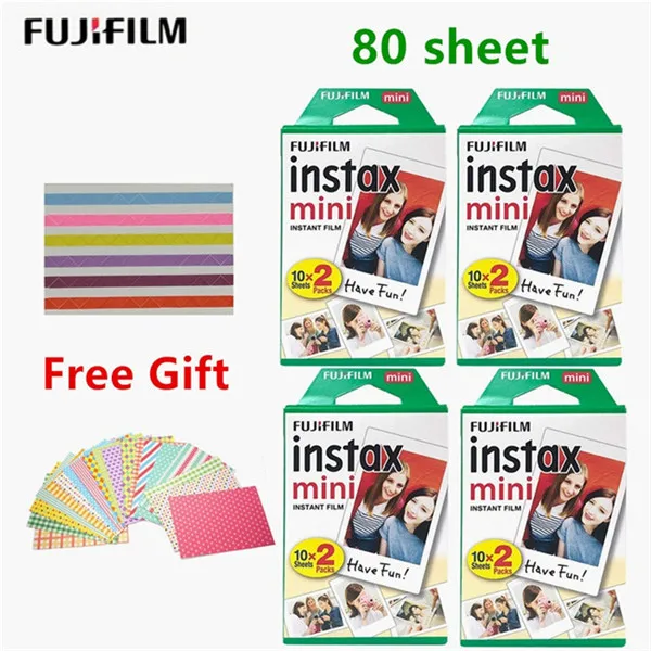 film 80 Оригинальная пленка Fujifilm 10-400 листов instax mini 9 8 пленок с белыми краями для моментальной печати mini 8 7s 25 50s 9 90 фотобумага для камеры - Цвет: film 80