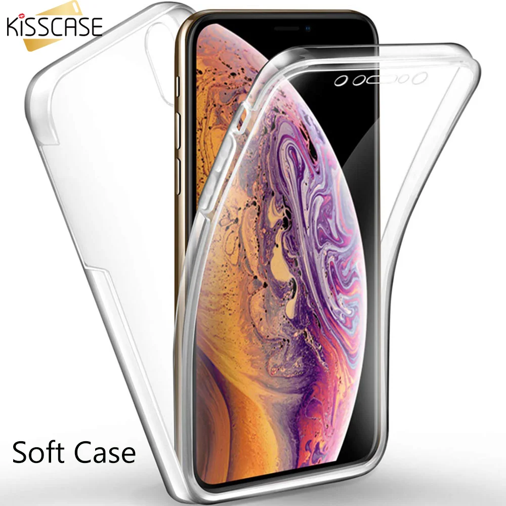 KISSACSE Full Cover Protective Case For iPhone X 7 8 6 6s PLus Soft TPU 5 5s SE XS SR Plus Fundas Capa |