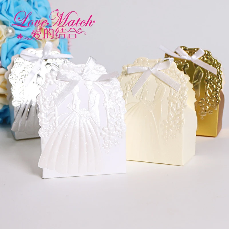 25 шт. коробки для конфет с принтом жениха и невесты высококачественные