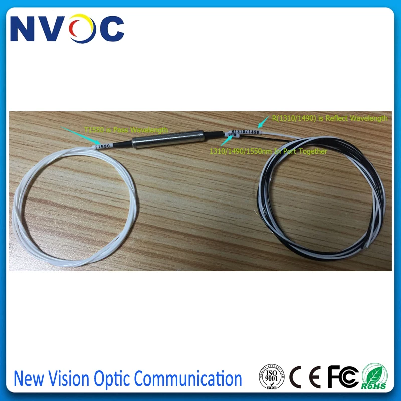 10 шт./лот 1*2 FWDM модуль фильтра 0.9mm1M LC SC ST FC Tx1490nm Rx1550/1310nm 3 порта Mirco-оптическое