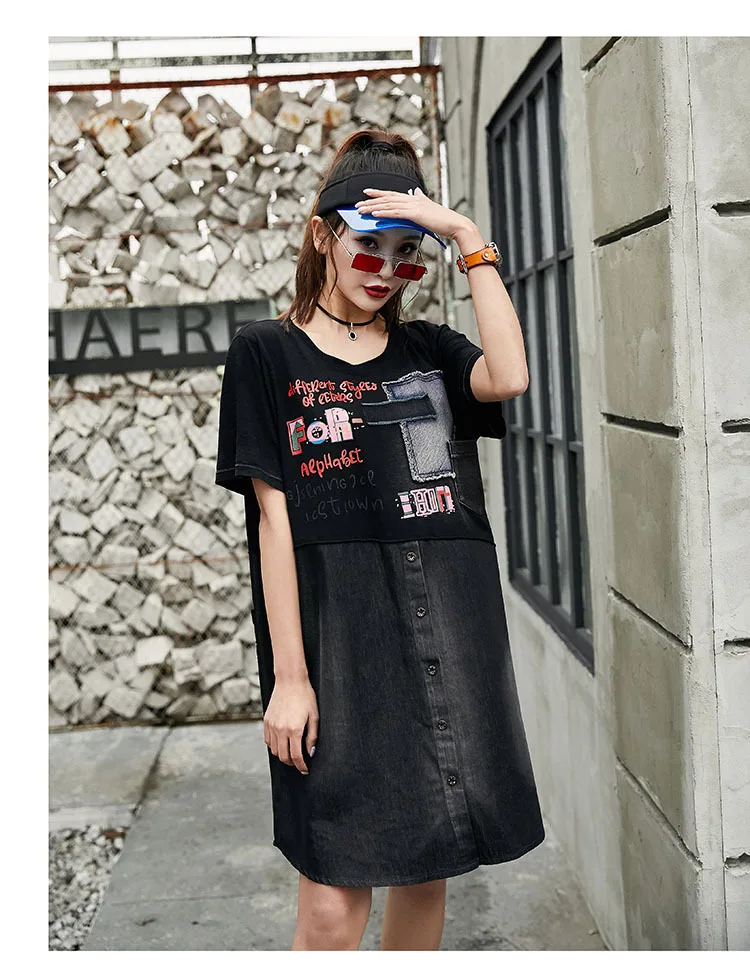 Max LuLu, модные корейские женские летние джинсовые панковские платья, женские винтажные черные мини платья, лоскутные элегантные джинсы Vestidos