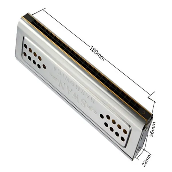 Двусторонняя Губная гармошка Swan с 24 отверстиями C & G для ключей Ogan Armonica