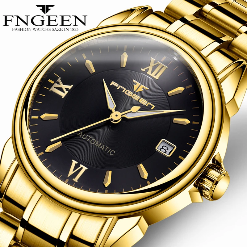

Tourbillon Gold Watches Men 2020 Famous Brand Luxury Men's Mechanical Watch Steel Waterproof Calendar Wristwatch Automatic Watch