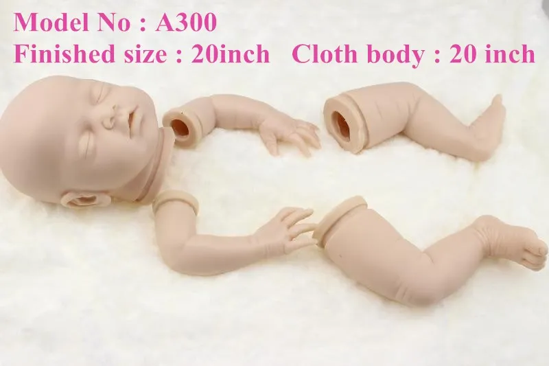 A300 reborn kit NPK 55 см набор reborn moldels мягкий силиконовый Reborn kit 2" reborn doll kits виниловый набор reborn sin pintar baby doll аксессуары - Цвет: A300 reborn kit