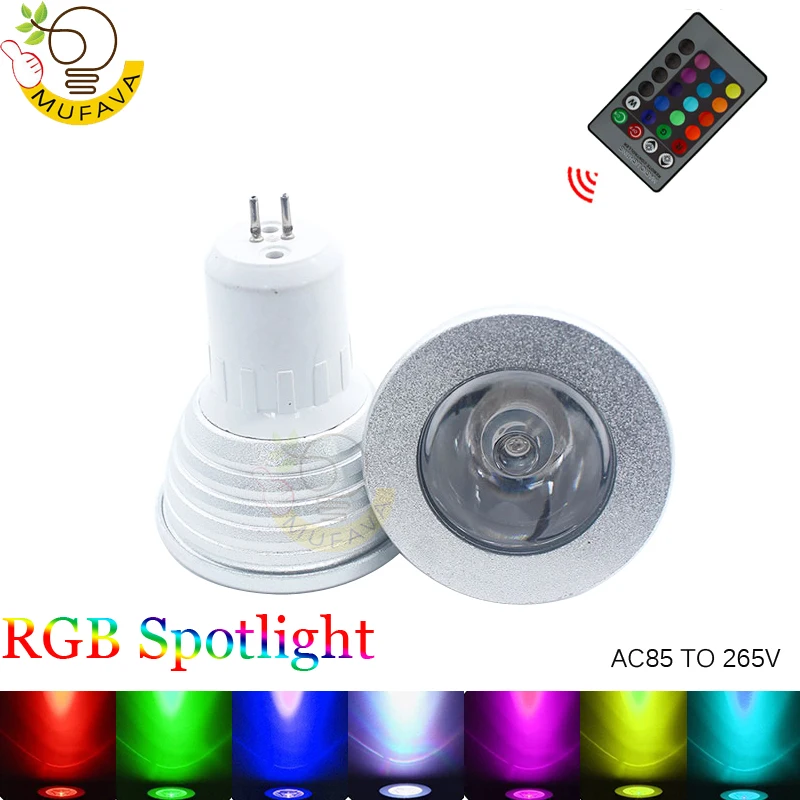 1 шт./лот 5 Вт 3 7 9 RGB лампа E27 GU10 GU5.3 Светодиодная для сцены 16 видов цветов дома 85 265 в