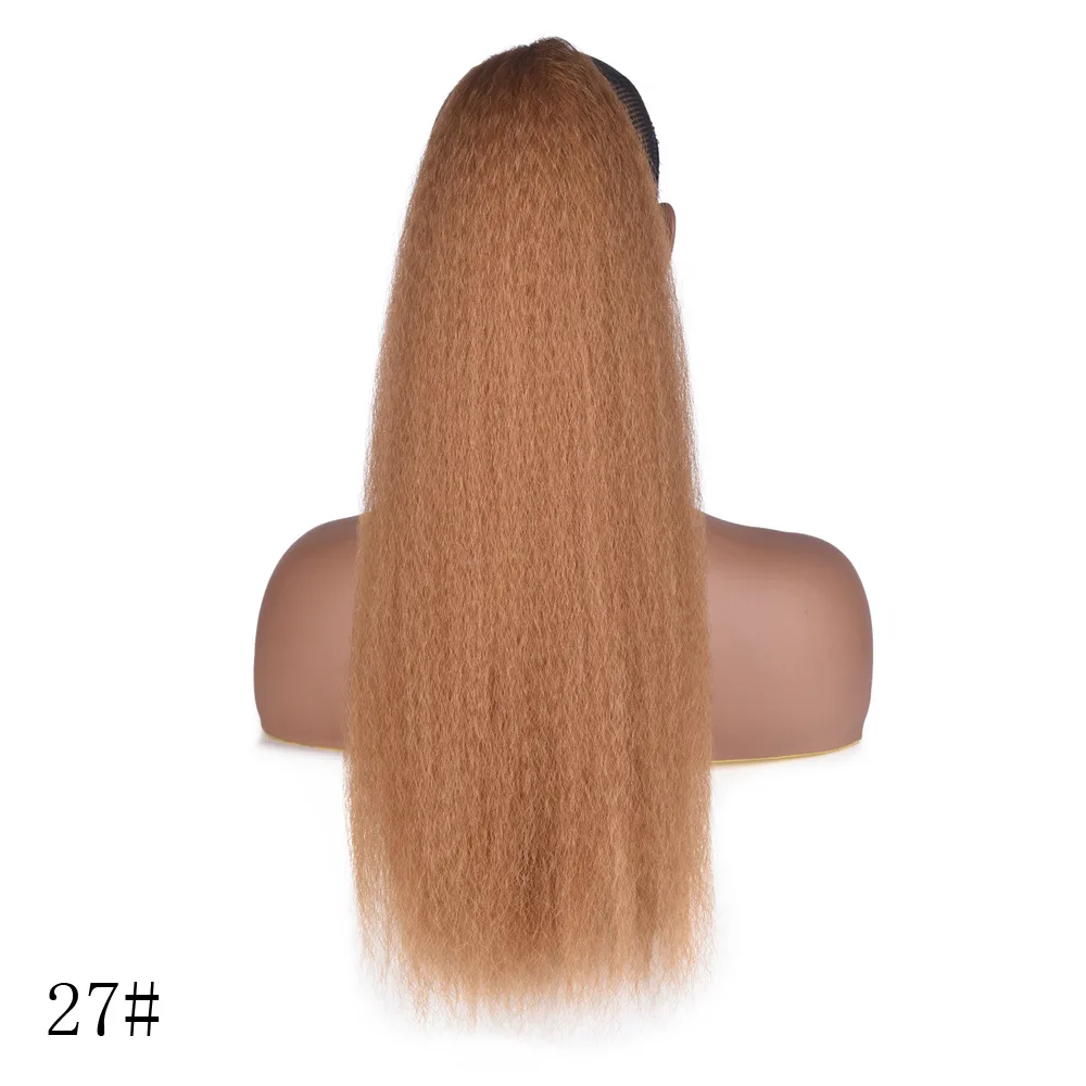 #27 Jeedou прямые волосы Yaki конский хвост шнурок Updos хвосты 55 см 100 г Черный Коричневый синтетические волосы для наращивания пушистые Haipieces - Цвет: #27