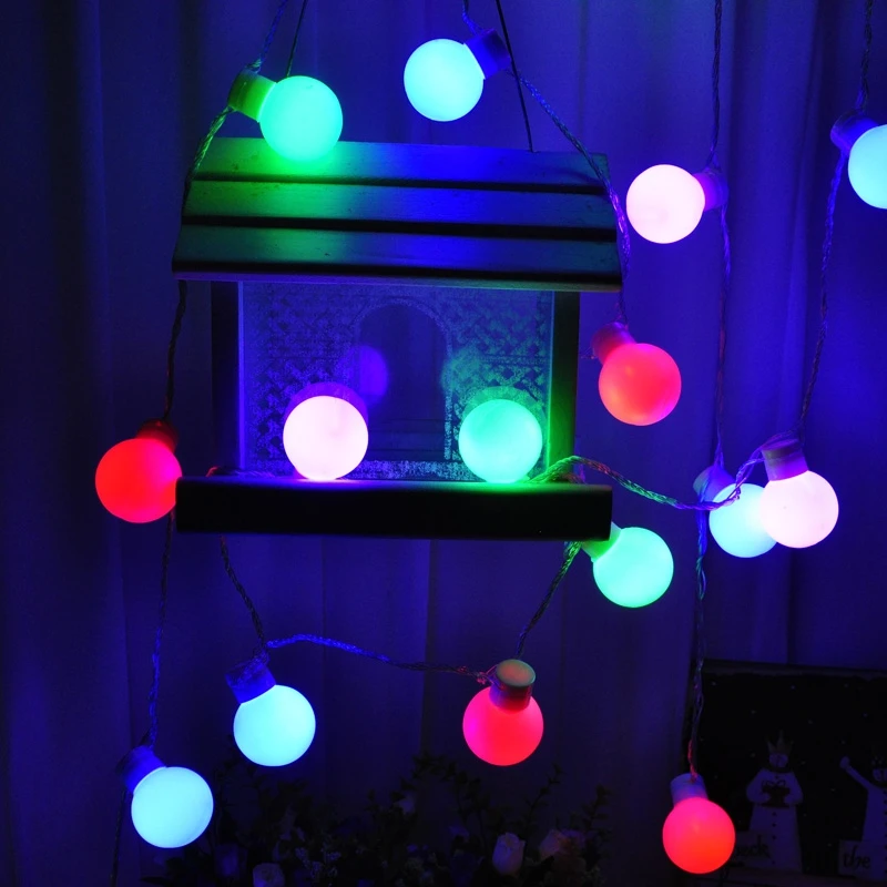 5 м LED строка см большой Размеры шар света лампы Шторы гирлянда для феи Свадебные