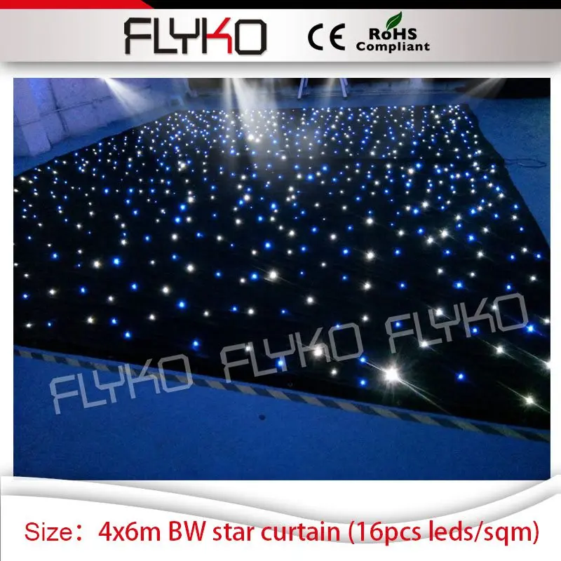 Гибкий светодиодный занавес дисплей 14 футов * 20 BW Свадебный сценический Декор