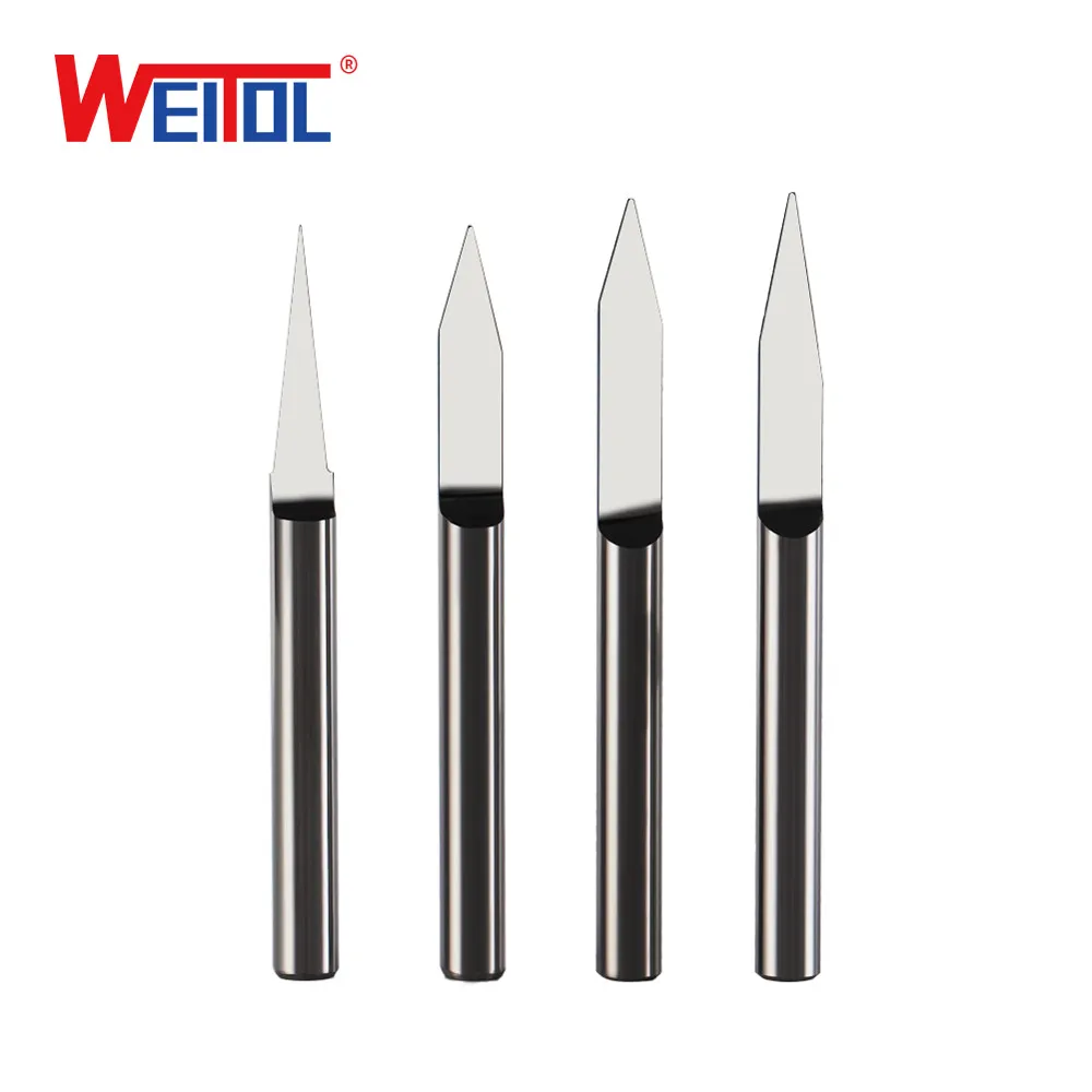 

WeiTol 3.175mm 10pcs/lot CNC Router bit degree 25 30 40 PCB Engraving Bits end mill carbide 0.1-0.3mm milling cutter