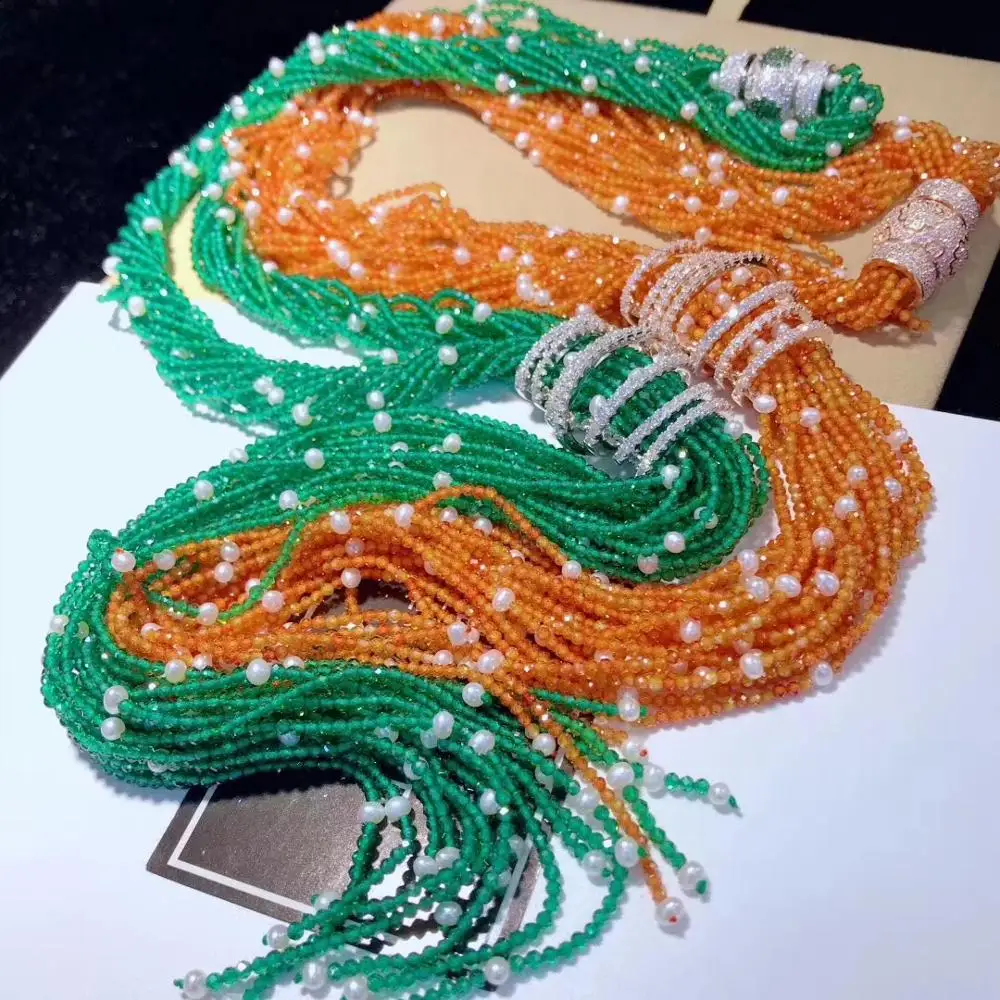 Маленькое натуральное ожерелье из пресноводного жемчуга и полудрагоценного