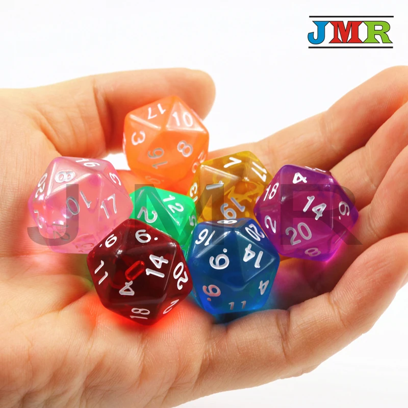 Высокое качество 7 шт трпг D20 игральные кости для 20 сторонних игр кубики цветов
