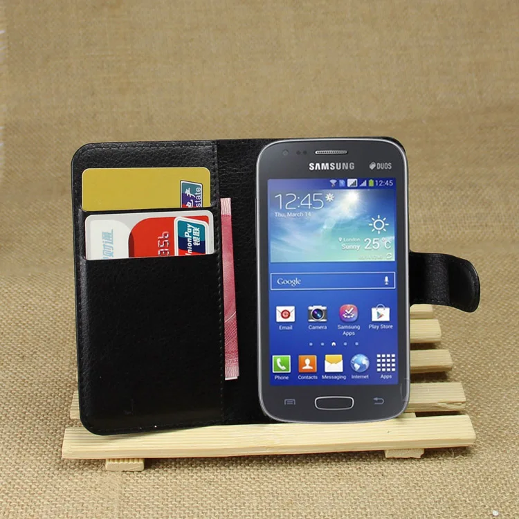 Кожаный чехол книжка с бумажником для Samsung Galaxy Grand I9080 I9082 G530 Trend S7562 Ace S5830 3 S7272 4 G313